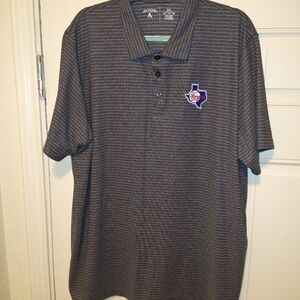 Antigua Texas Rangers MLB Striped Short Sleeve Polo Shirt Men's sz 2XL.